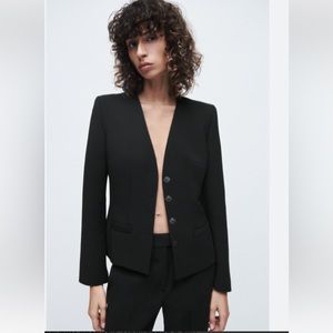 ZARA WOMAN NWT BLACK TAILORED BLAZER 8761/446